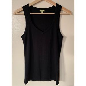 Kieran • M • Silk Blend V Neck Black Tank Top